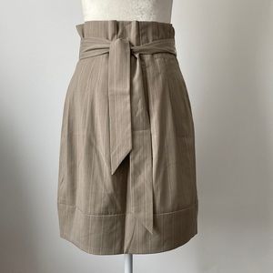 BCBGMAXAZRIA Pinstripe High Waisted Belted Skirt w/ Pockets